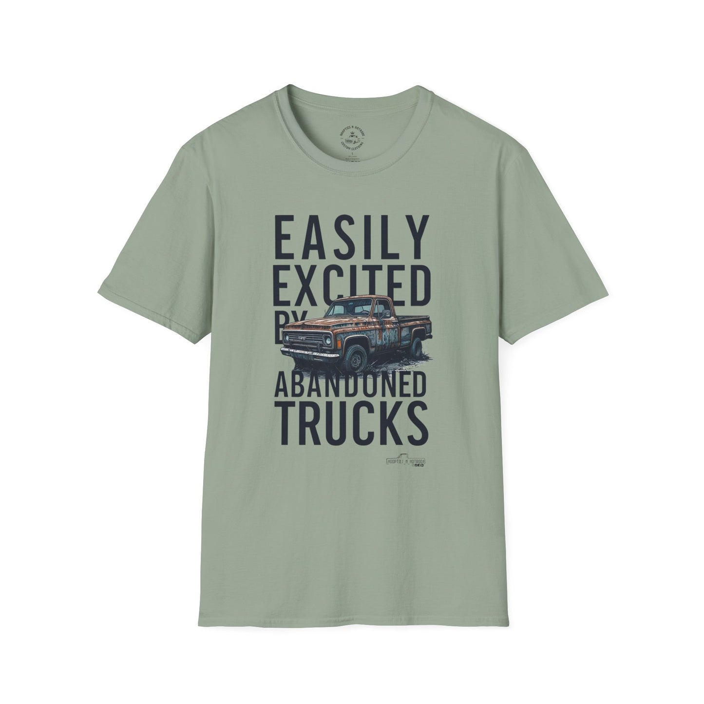 Easily Excited By Abandoned Trucks T-Shirt, Vintage Car Tee, Eco-Friendly Shirt, Perfect for Gearheads, Great Gift for Truck Lovers