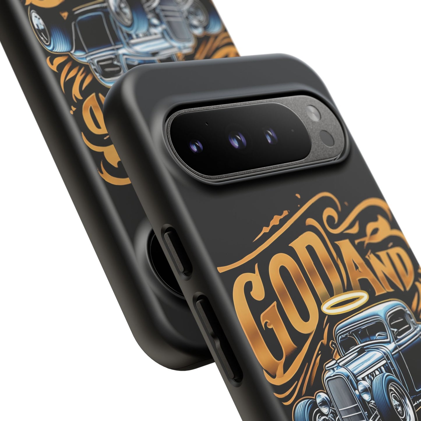 God And Gears Phone Case - Perfect Gift for Car Lovers, Gearheads, or Classic Car Enthusiasts, Birthday, Father's Day, Car Show, Christian Phone Case