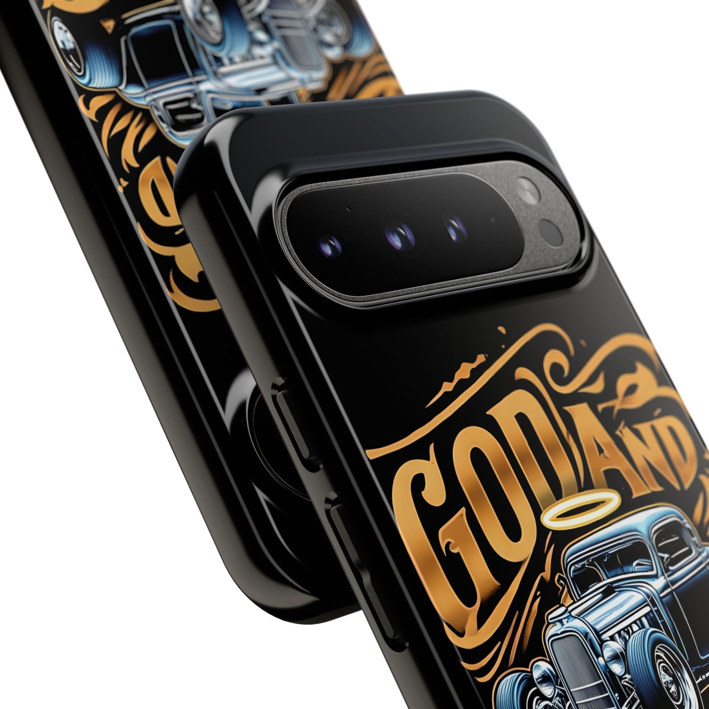 God And Gears Phone Case - Perfect Gift for Car Lovers, Gearheads, or Classic Car Enthusiasts, Birthday, Father's Day, Car Show, Christian Phone Case