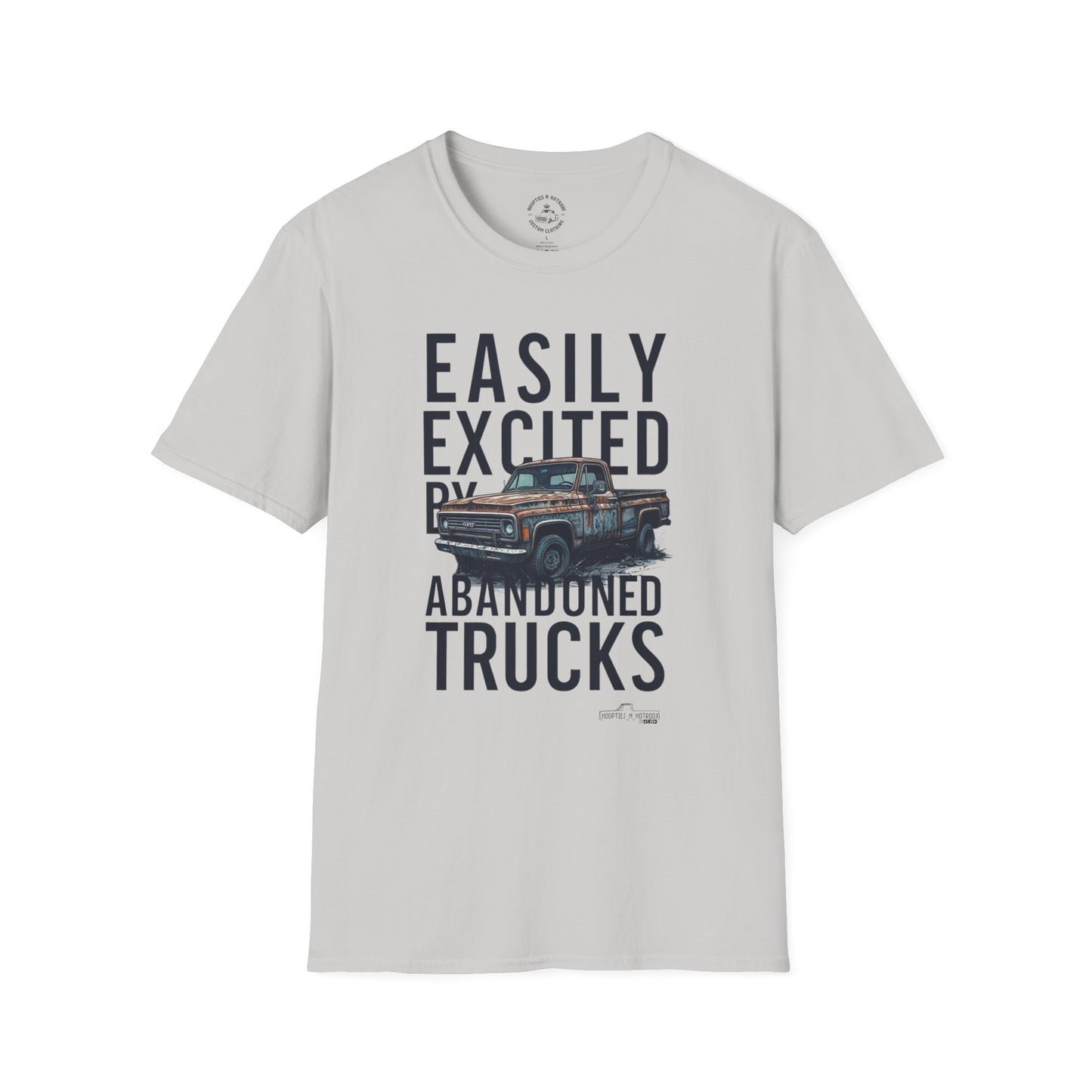 Easily Excited By Abandoned Trucks T-Shirt, Vintage Car Tee, Eco-Friendly Shirt, Perfect for Gearheads, Great Gift for Truck Lovers
