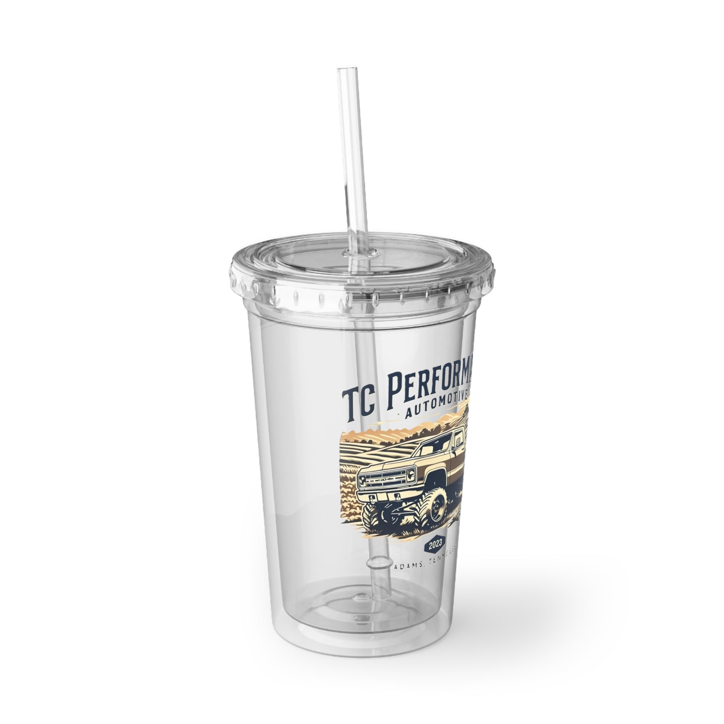 Suave Acrylic Cup, Clear Travel Mug, Reusable Drink Container, Cool Beverage Tumbler, Gift for Car Lovers, Summer Sipper