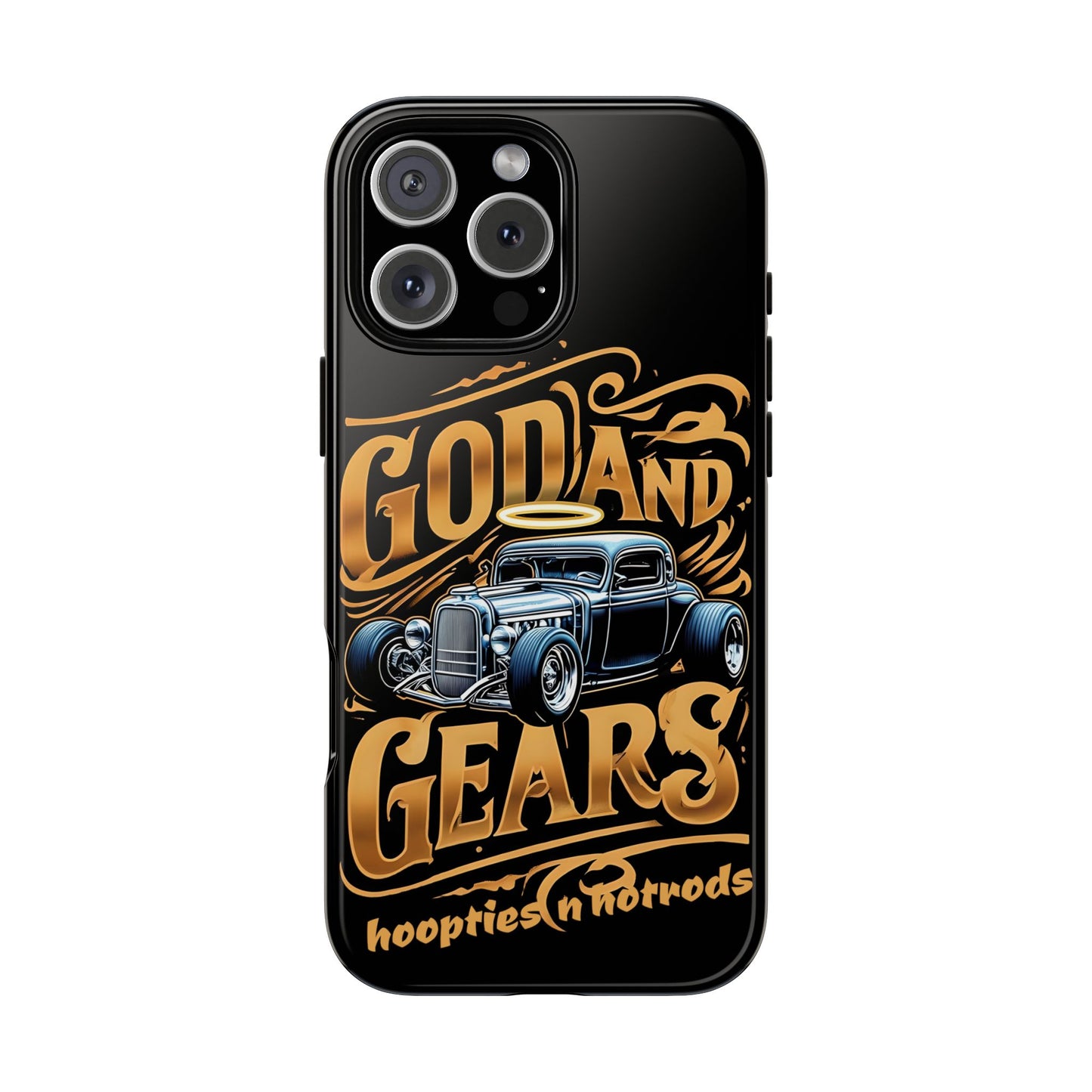 God And Gears Phone Case - Perfect Gift for Car Lovers, Gearheads, or Classic Car Enthusiasts, Birthday, Father's Day, Car Show, Christian Phone Case