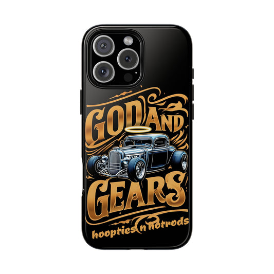 God And Gears Phone Case - Perfect Gift for Car Lovers, Gearheads, or Classic Car Enthusiasts, Birthday, Father's Day, Car Show, Christian Phone Case