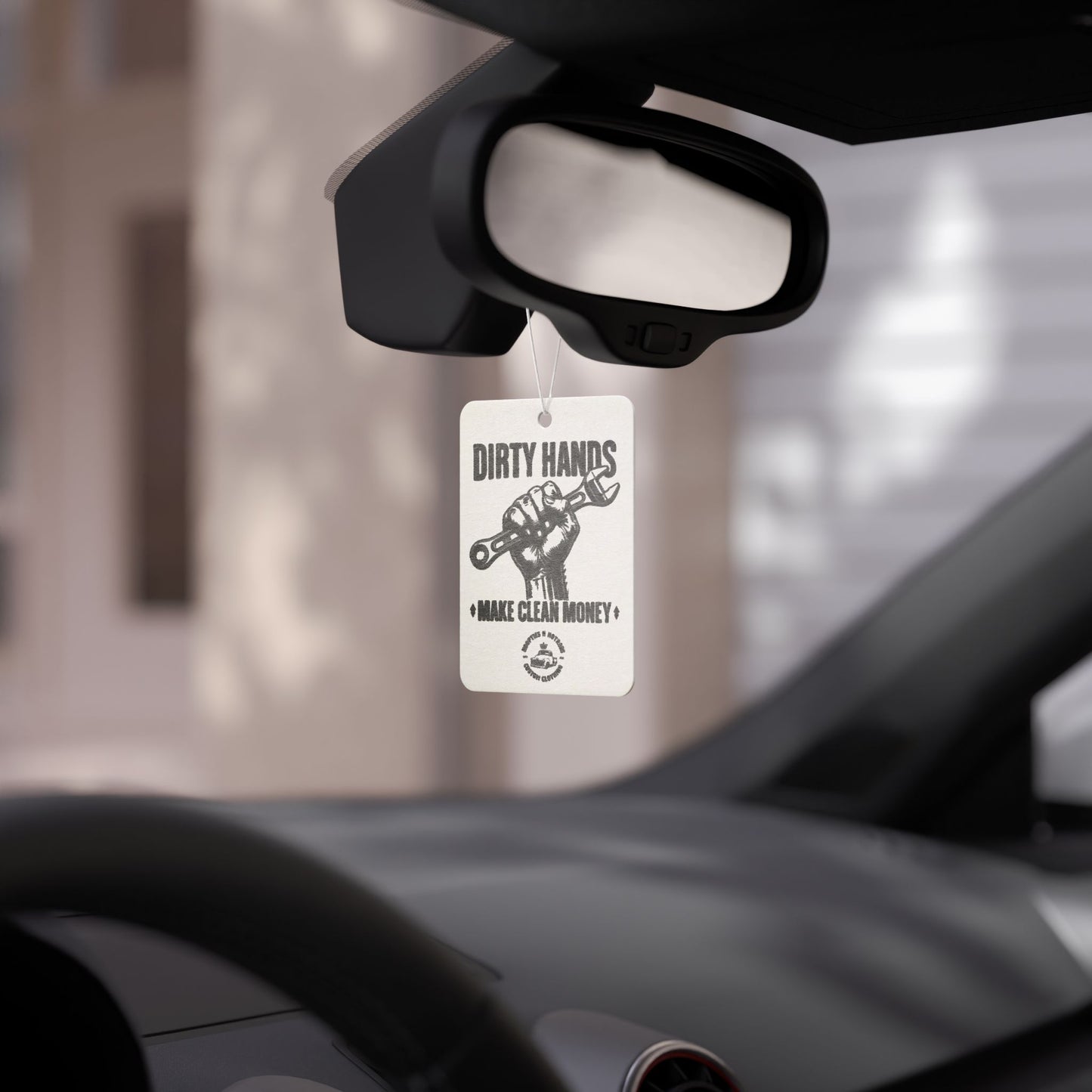 Handcrafted Car Air Freshener | Dirty Hands, Make Clean Money, Automotive Gift, Garage Decor, Unique Car Accessory