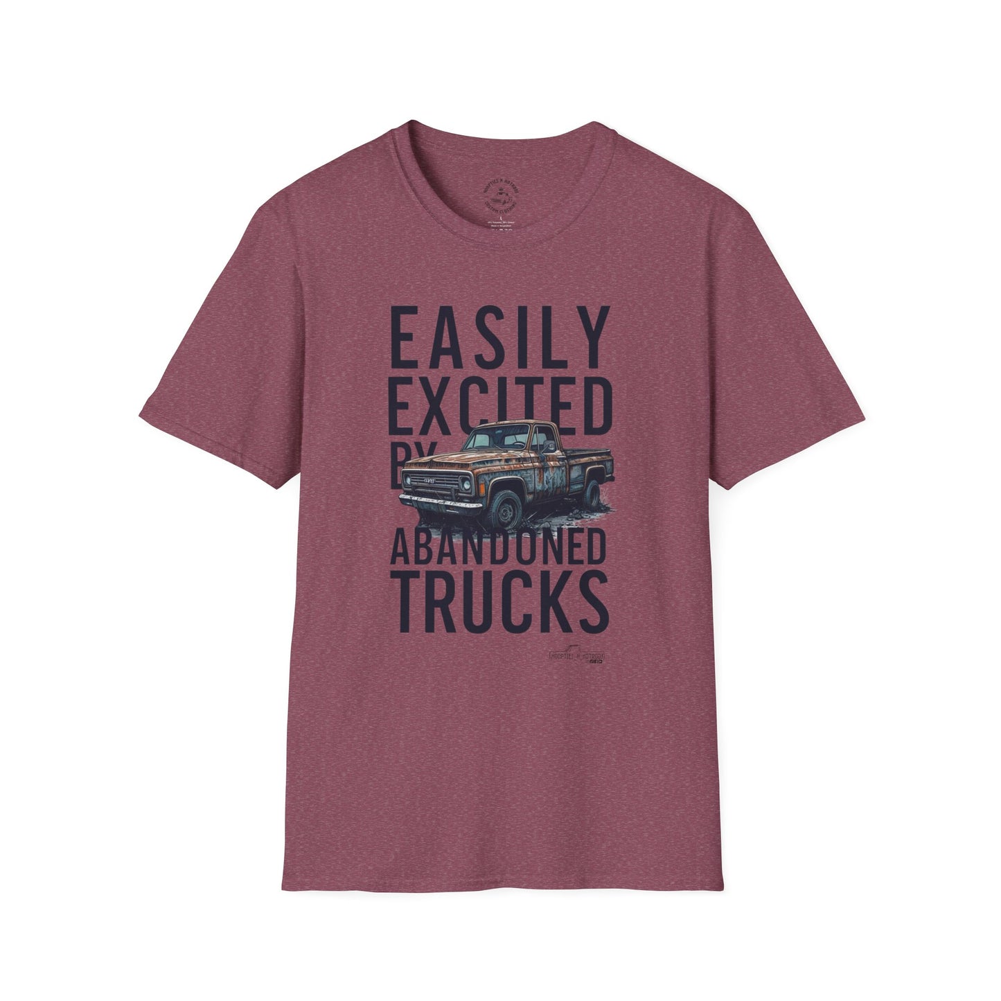 Easily Excited By Abandoned Trucks T-Shirt, Vintage Car Tee, Eco-Friendly Shirt, Perfect for Gearheads, Great Gift for Truck Lovers