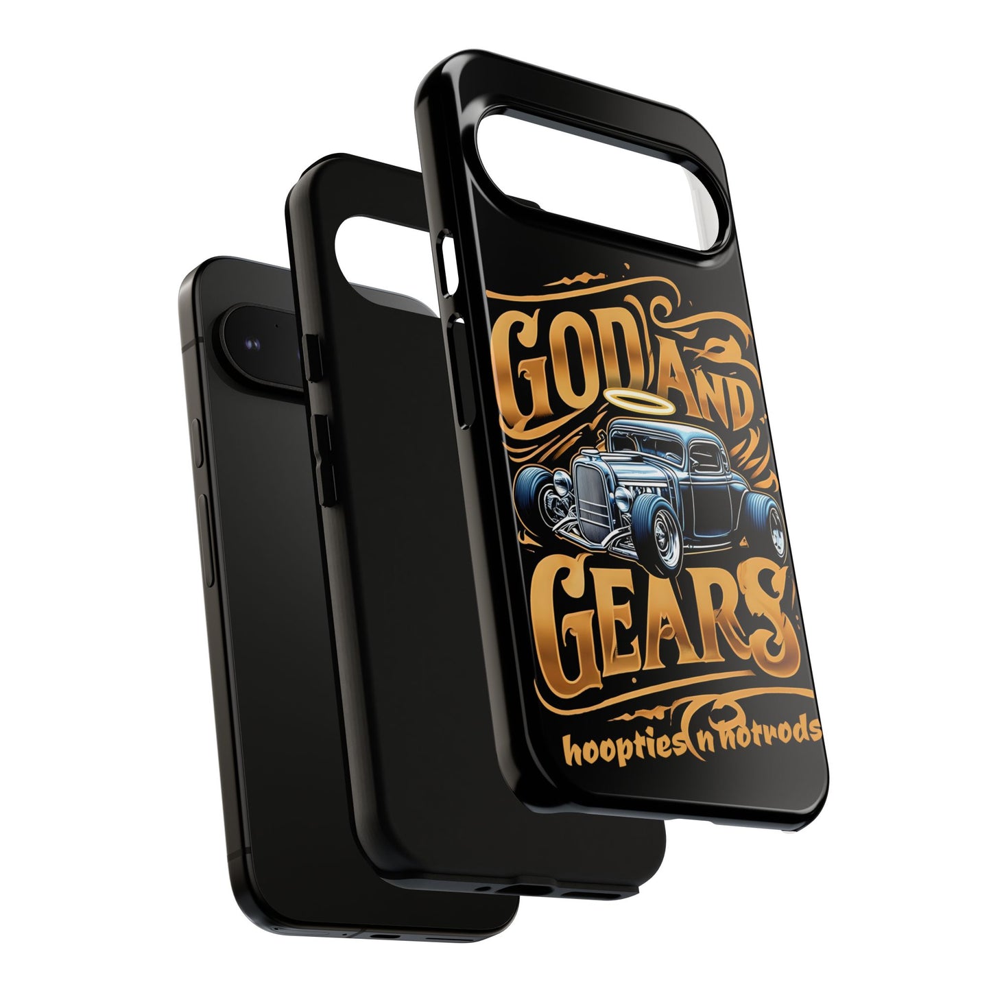 God And Gears Phone Case - Perfect Gift for Car Lovers, Gearheads, or Classic Car Enthusiasts, Birthday, Father's Day, Car Show, Christian Phone Case