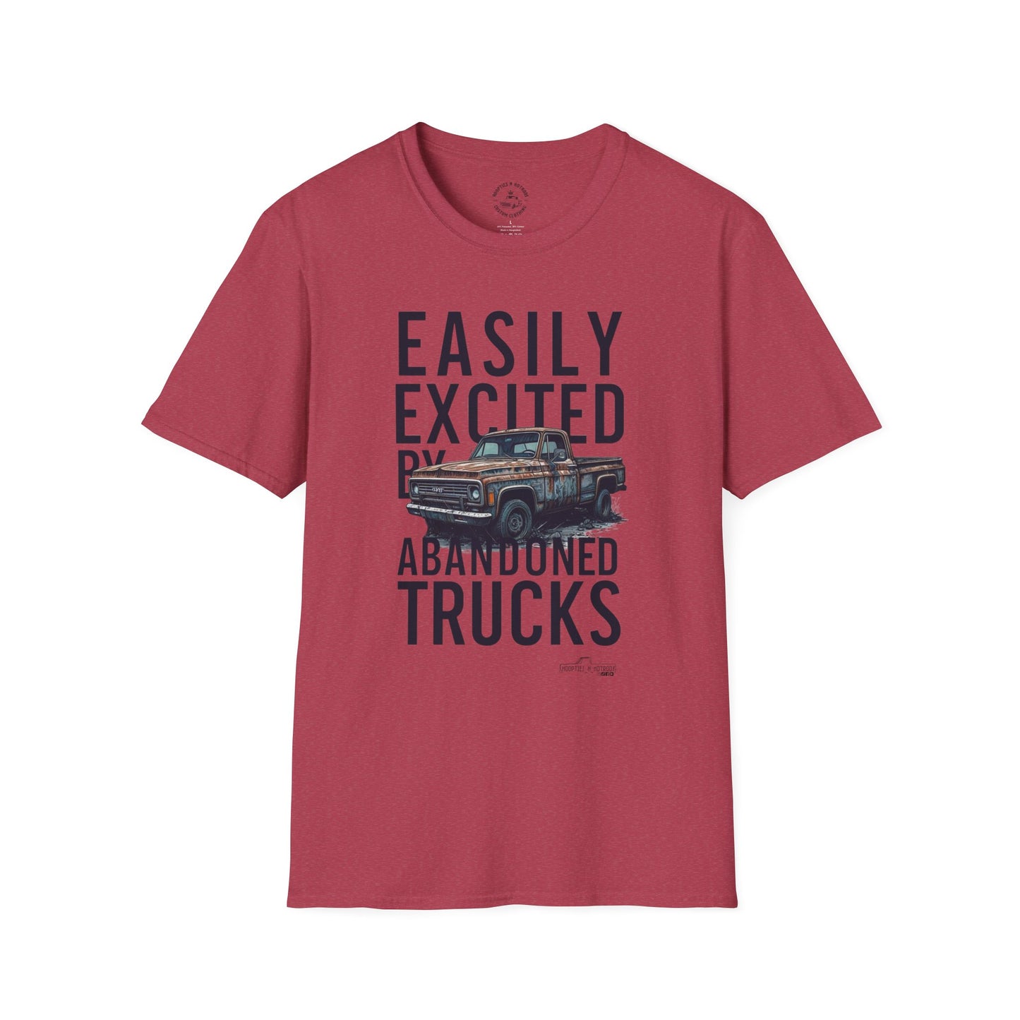 Easily Excited By Abandoned Trucks T-Shirt, Vintage Car Tee, Eco-Friendly Shirt, Perfect for Gearheads, Great Gift for Truck Lovers