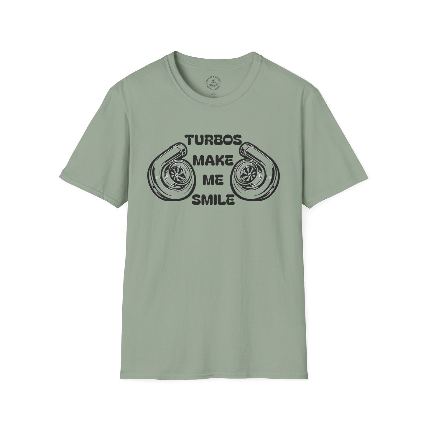 Turbos Make Me Smile T-Shirt - Perfect Gift for Car Lovers, Automotive Fans, Birthdays, Casual Wear, Turbocharged Smile Apparel