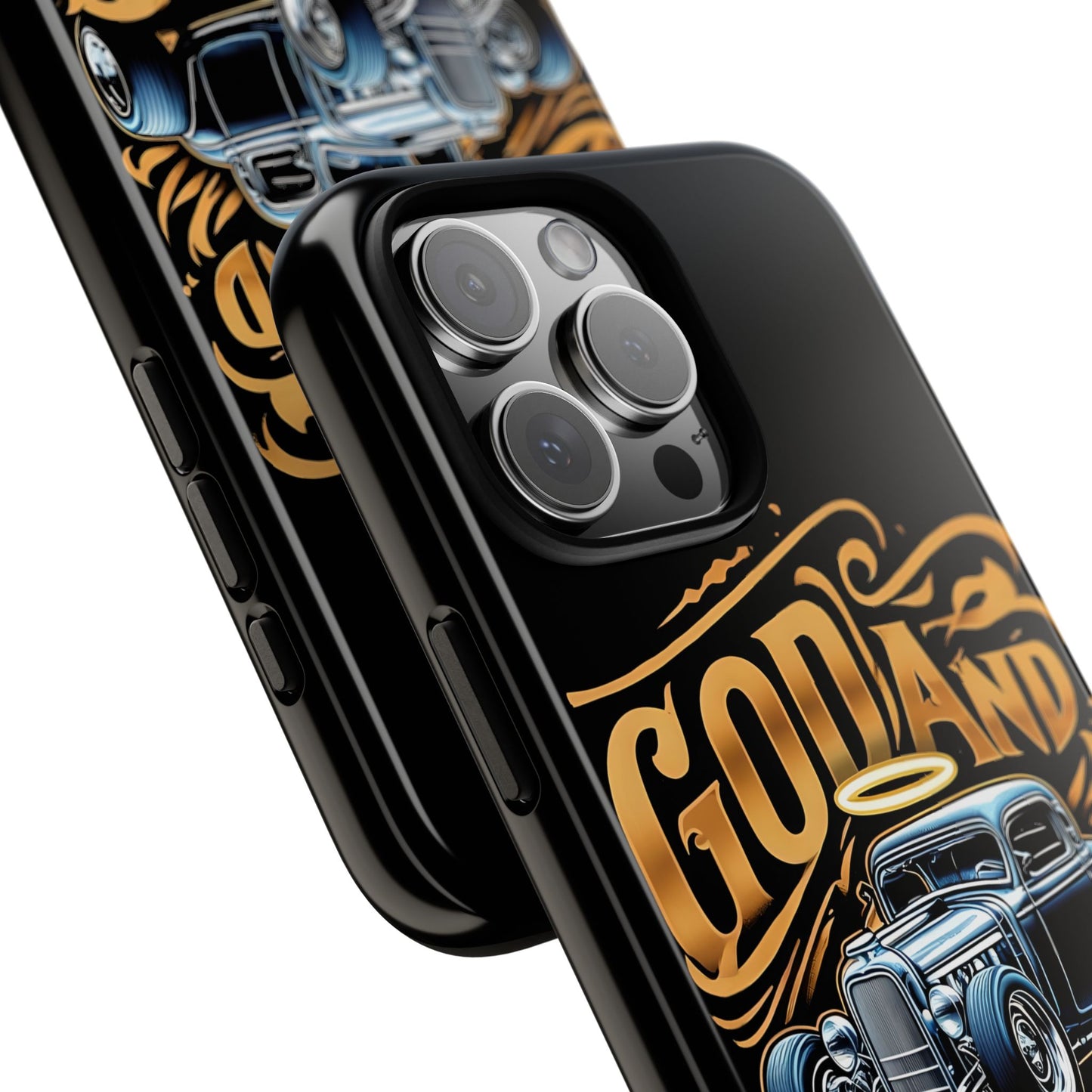 God And Gears Phone Case - Perfect Gift for Car Lovers, Gearheads, or Classic Car Enthusiasts, Birthday, Father's Day, Car Show, Christian Phone Case