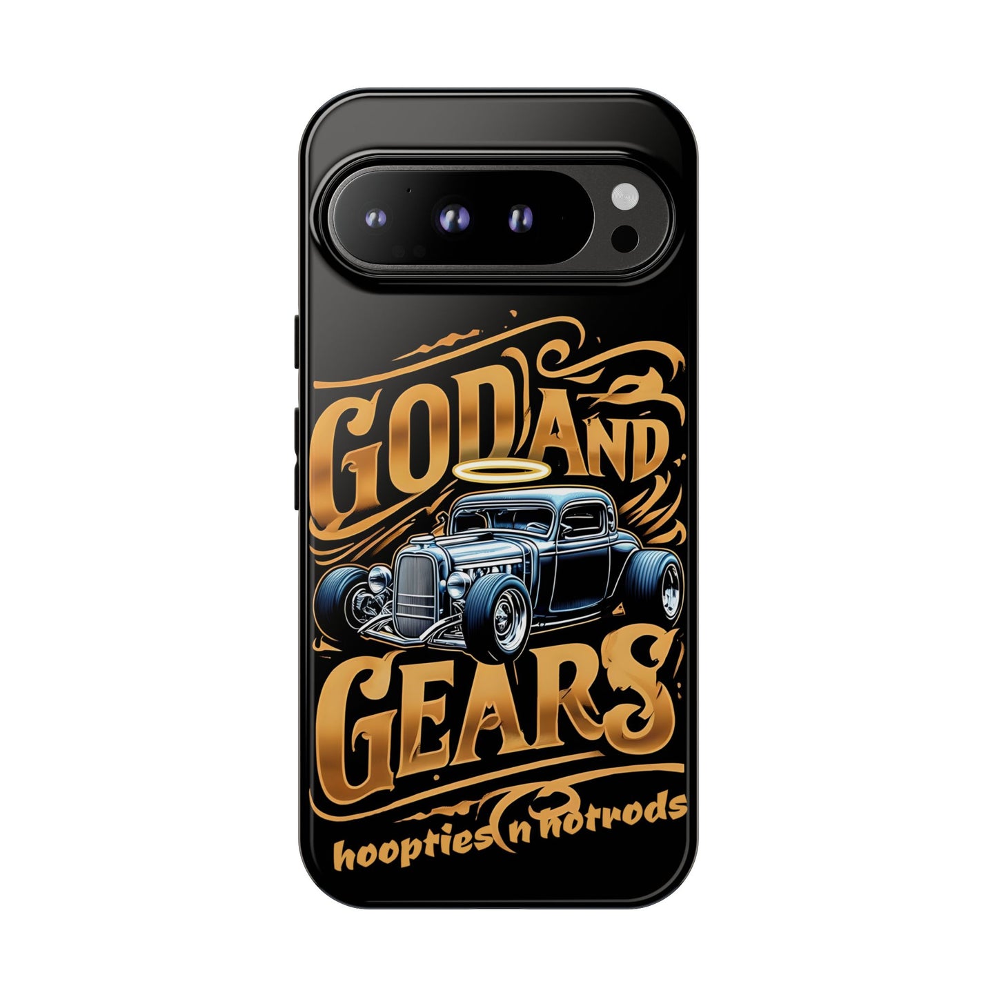 God And Gears Phone Case - Perfect Gift for Car Lovers, Gearheads, or Classic Car Enthusiasts, Birthday, Father's Day, Car Show, Christian Phone Case