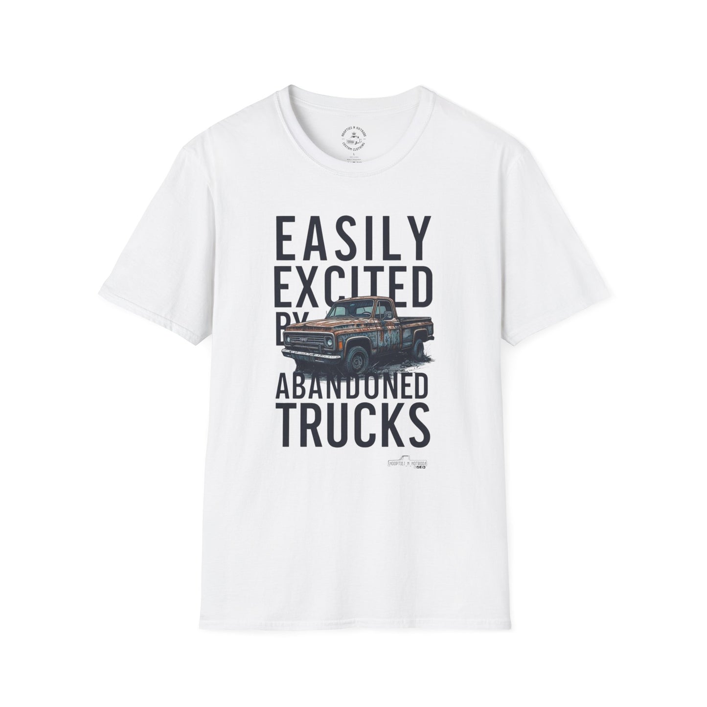 Easily Excited By Abandoned Trucks T-Shirt, Vintage Car Tee, Eco-Friendly Shirt, Perfect for Gearheads, Great Gift for Truck Lovers
