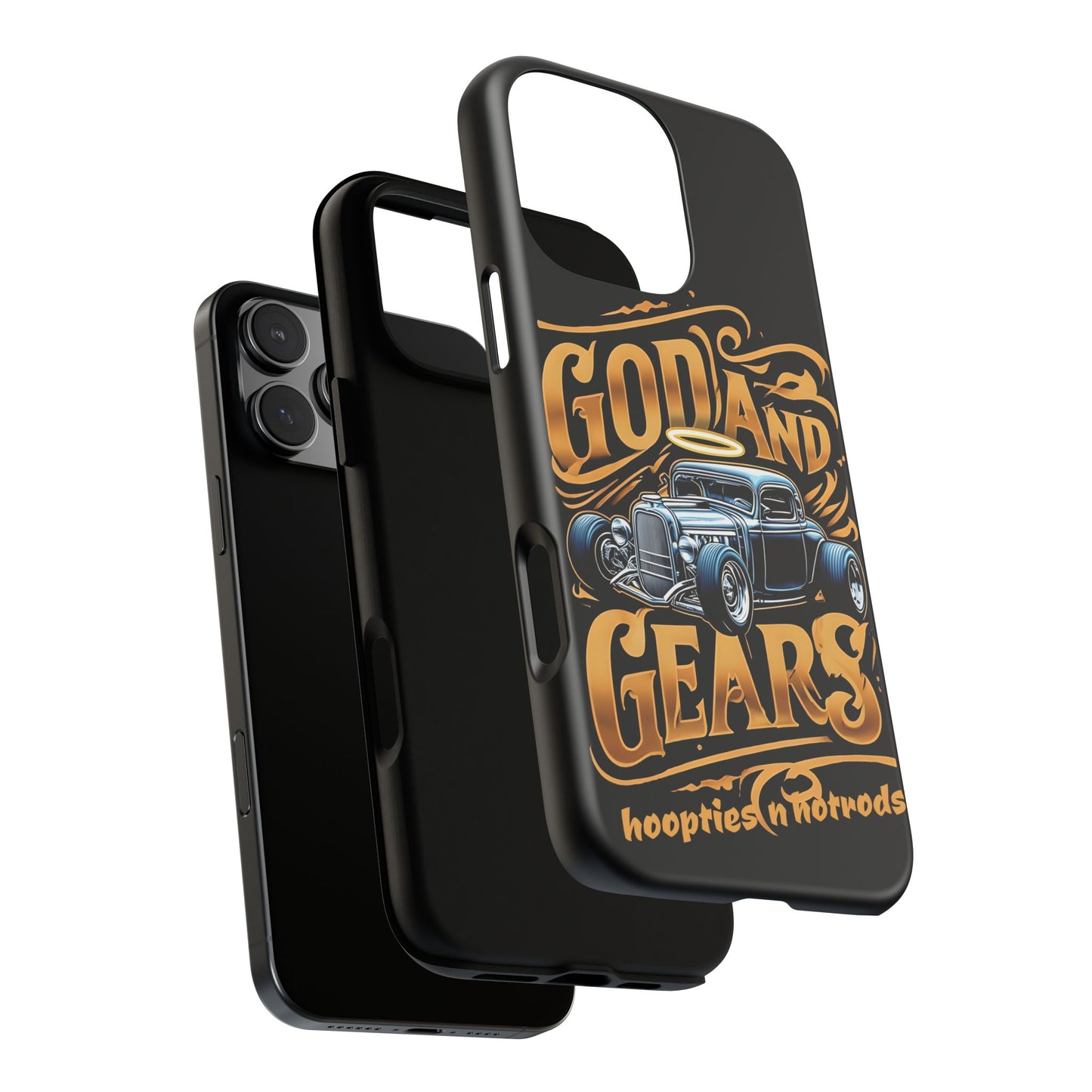 God And Gears Phone Case - Perfect Gift for Car Lovers, Gearheads, or Classic Car Enthusiasts, Birthday, Father's Day, Car Show, Christian Phone Case