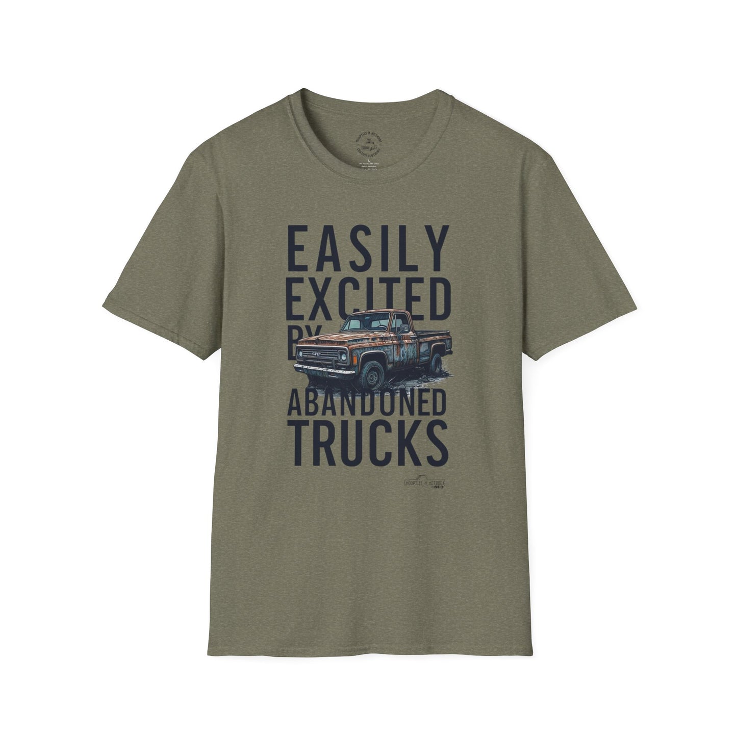 Easily Excited By Abandoned Trucks T-Shirt, Vintage Car Tee, Eco-Friendly Shirt, Perfect for Gearheads, Great Gift for Truck Lovers