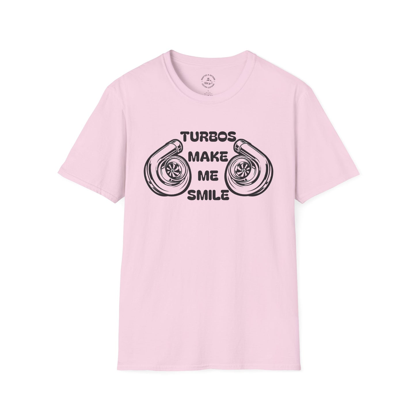 Turbos Make Me Smile T-Shirt - Perfect Gift for Car Lovers, Automotive Fans, Birthdays, Casual Wear, Turbocharged Smile Apparel