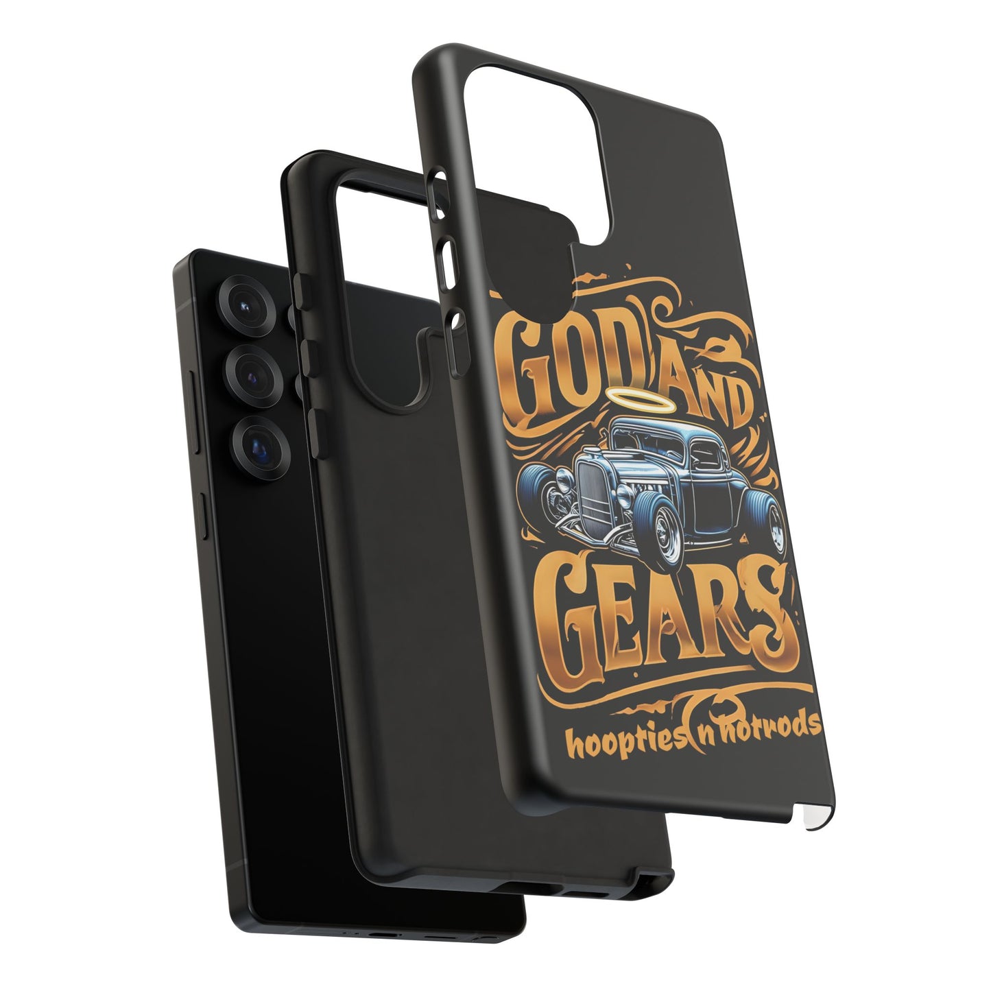 God And Gears Phone Case - Perfect Gift for Car Lovers, Gearheads, or Classic Car Enthusiasts, Birthday, Father's Day, Car Show, Christian Phone Case