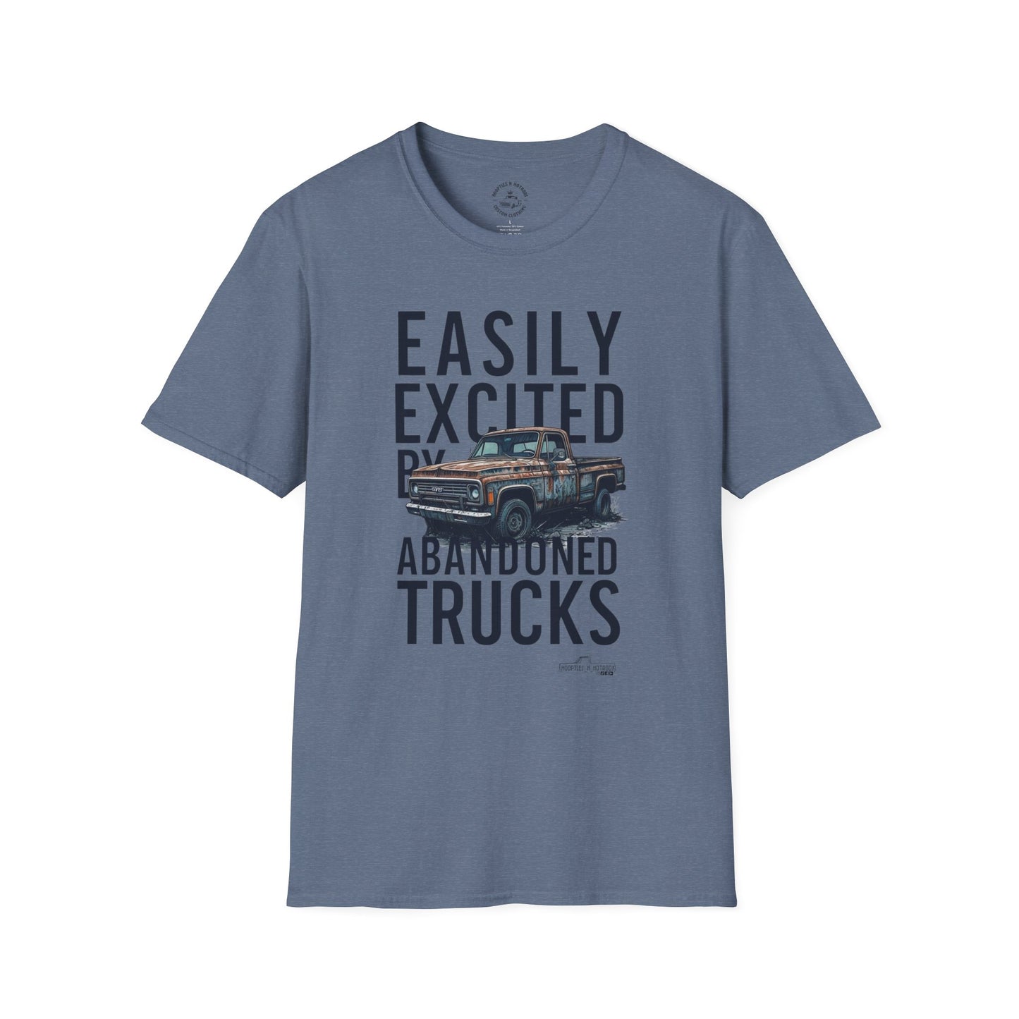 Easily Excited By Abandoned Trucks T-Shirt, Vintage Car Tee, Eco-Friendly Shirt, Perfect for Gearheads, Great Gift for Truck Lovers