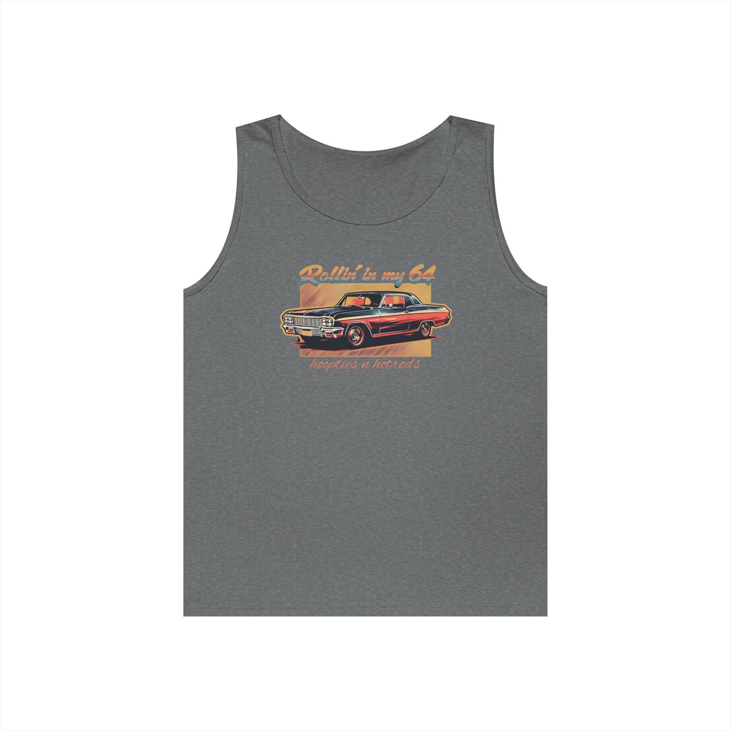 Rollin' In My 64 Impala Graphic Tank Top, Perfect for Summer, Gift for Car Lovers, Vintage Style, Music Festivals, Casual Wear