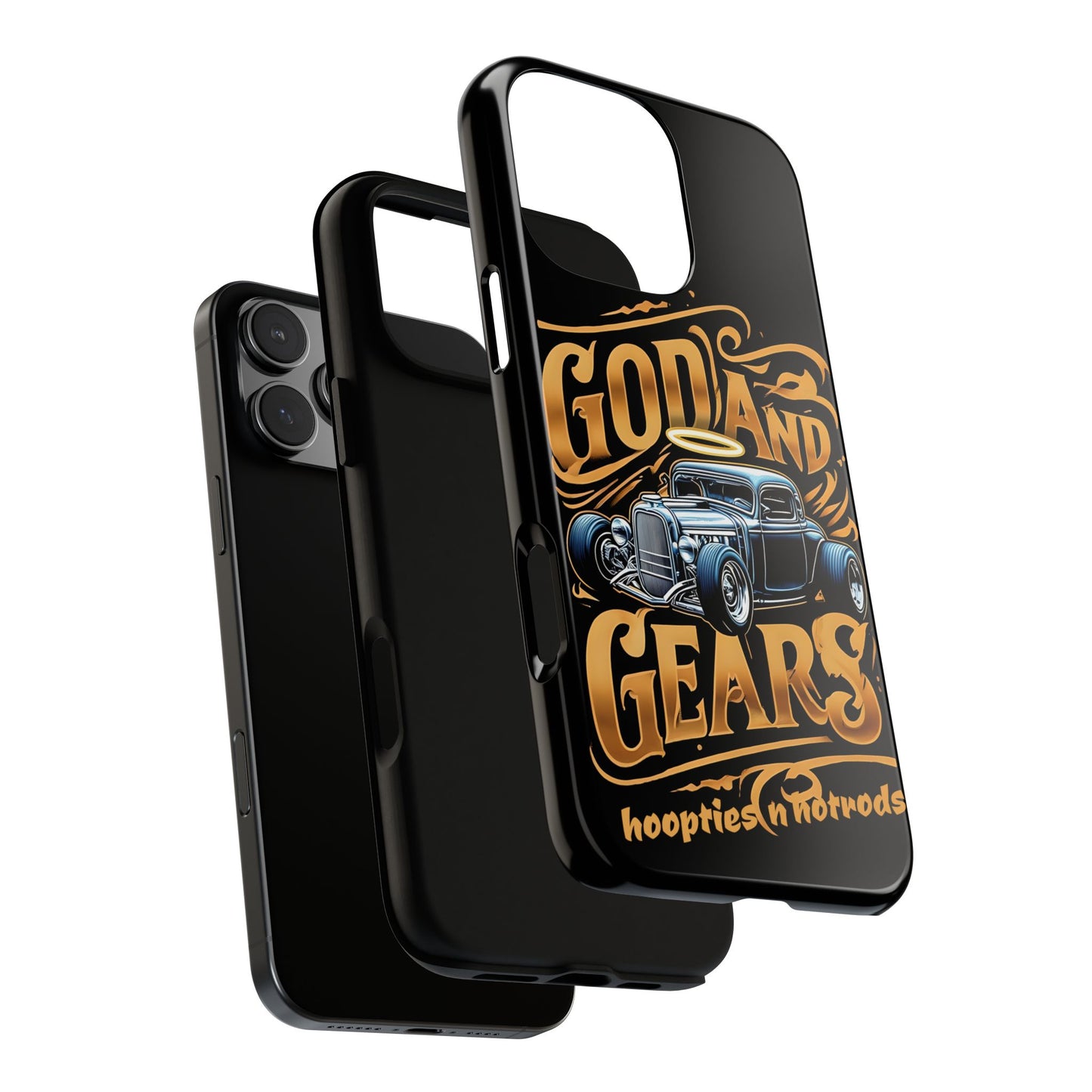God And Gears Phone Case - Perfect Gift for Car Lovers, Gearheads, or Classic Car Enthusiasts, Birthday, Father's Day, Car Show, Christian Phone Case