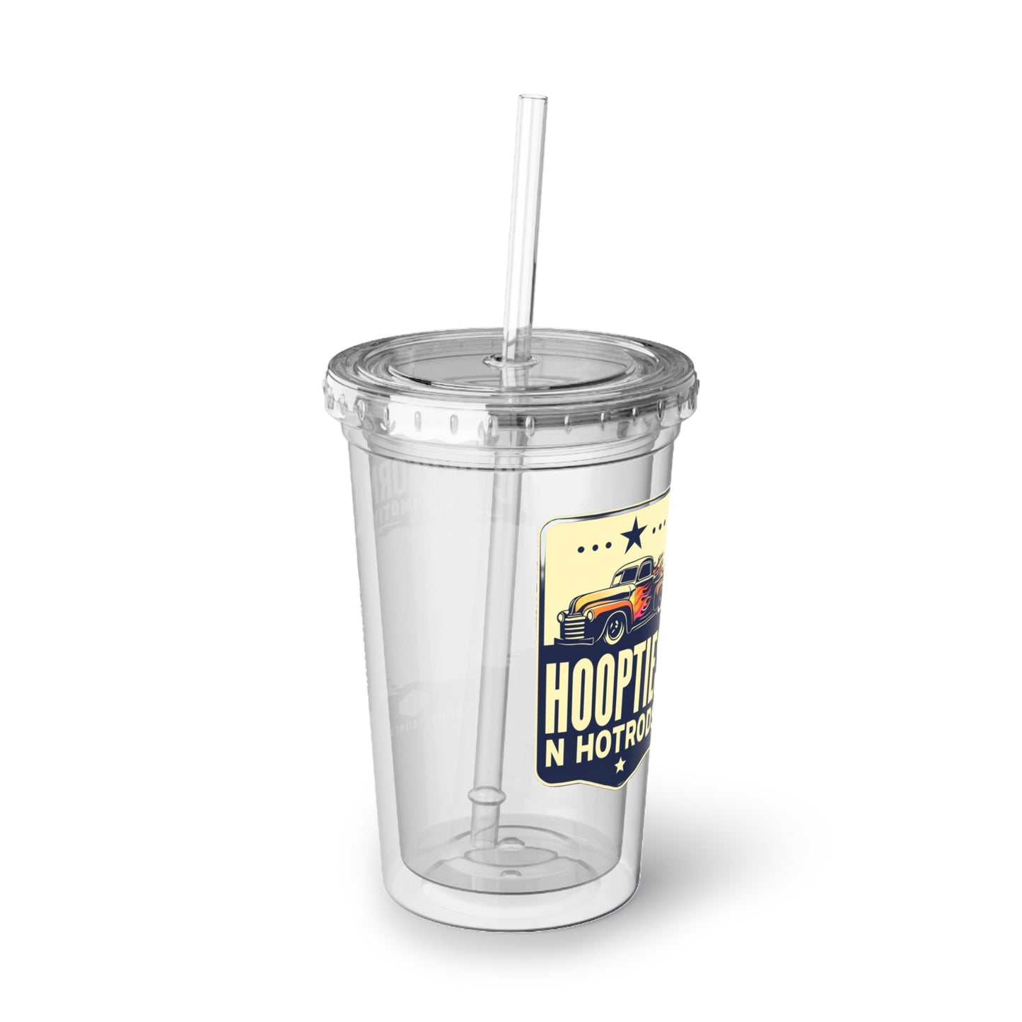 Suave Acrylic Cup, Clear Travel Mug, Reusable Drink Container, Cool Beverage Tumbler, Gift for Car Lovers, Summer Sipper