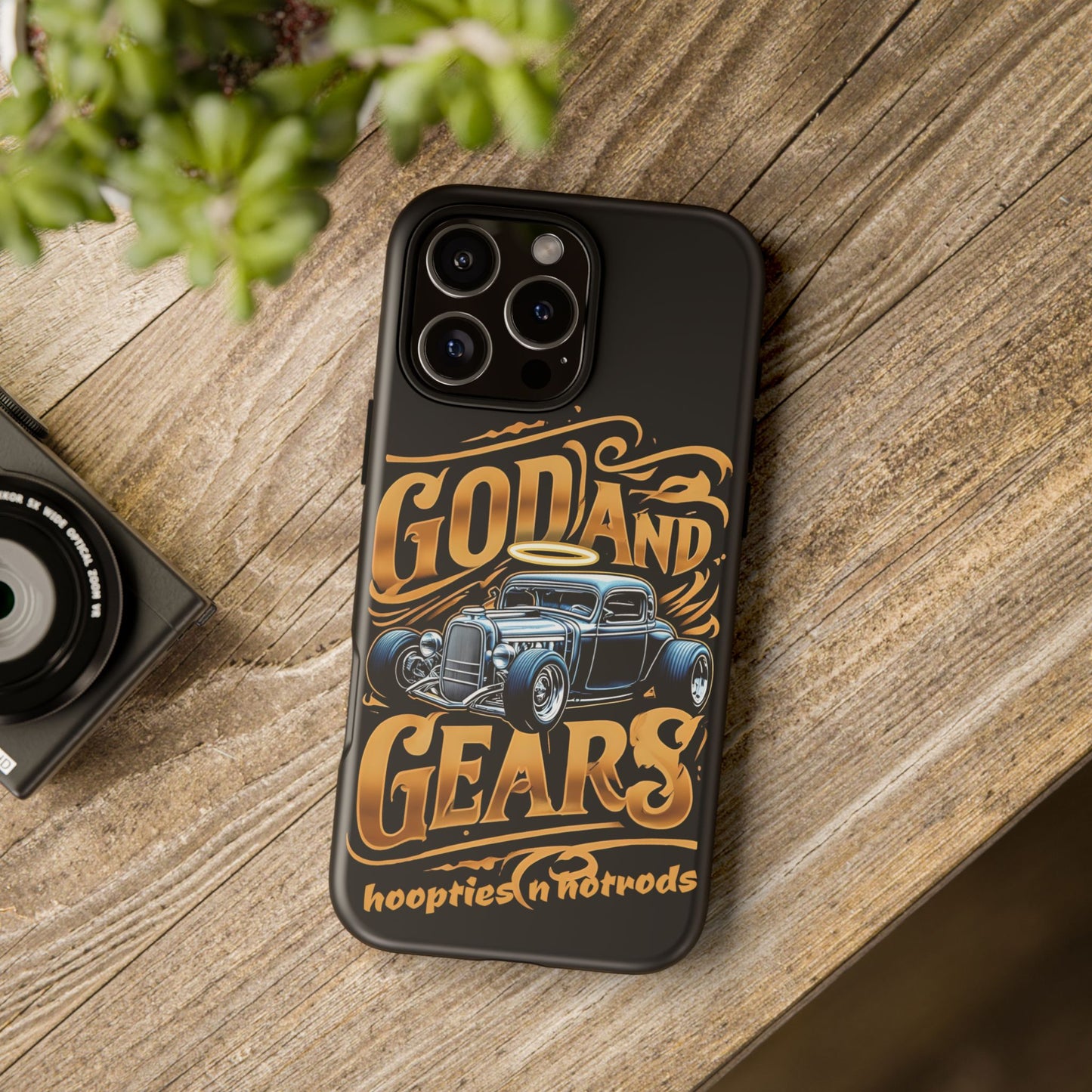 God And Gears Phone Case - Perfect Gift for Car Lovers, Gearheads, or Classic Car Enthusiasts, Birthday, Father's Day, Car Show, Christian Phone Case