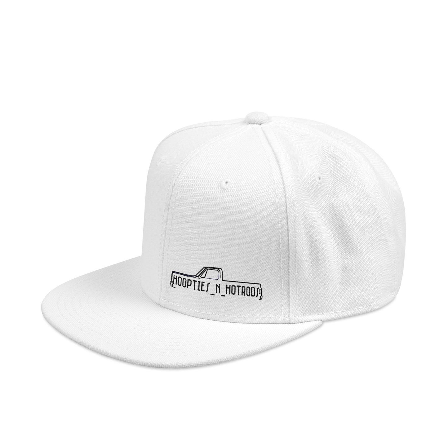 Hoopties N Hotrods Squarebody Logo, Trendy Embroidered Snapback Cap - Casual Style, Streetwear, Gift for Her/Him, Summer Festival Accessory, Adjustable Hat