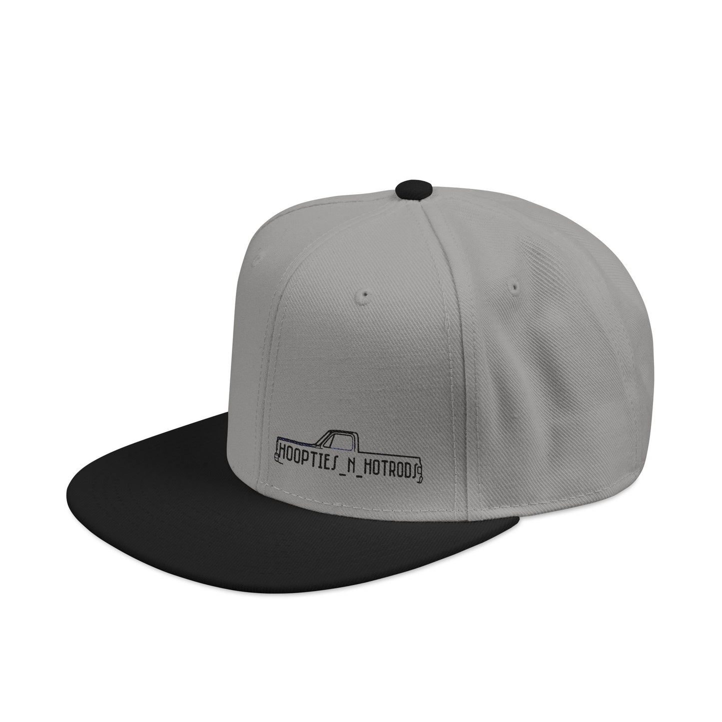 Hoopties N Hotrods Squarebody Logo, Trendy Embroidered Snapback Cap - Casual Style, Streetwear, Gift for Her/Him, Summer Festival Accessory, Adjustable Hat