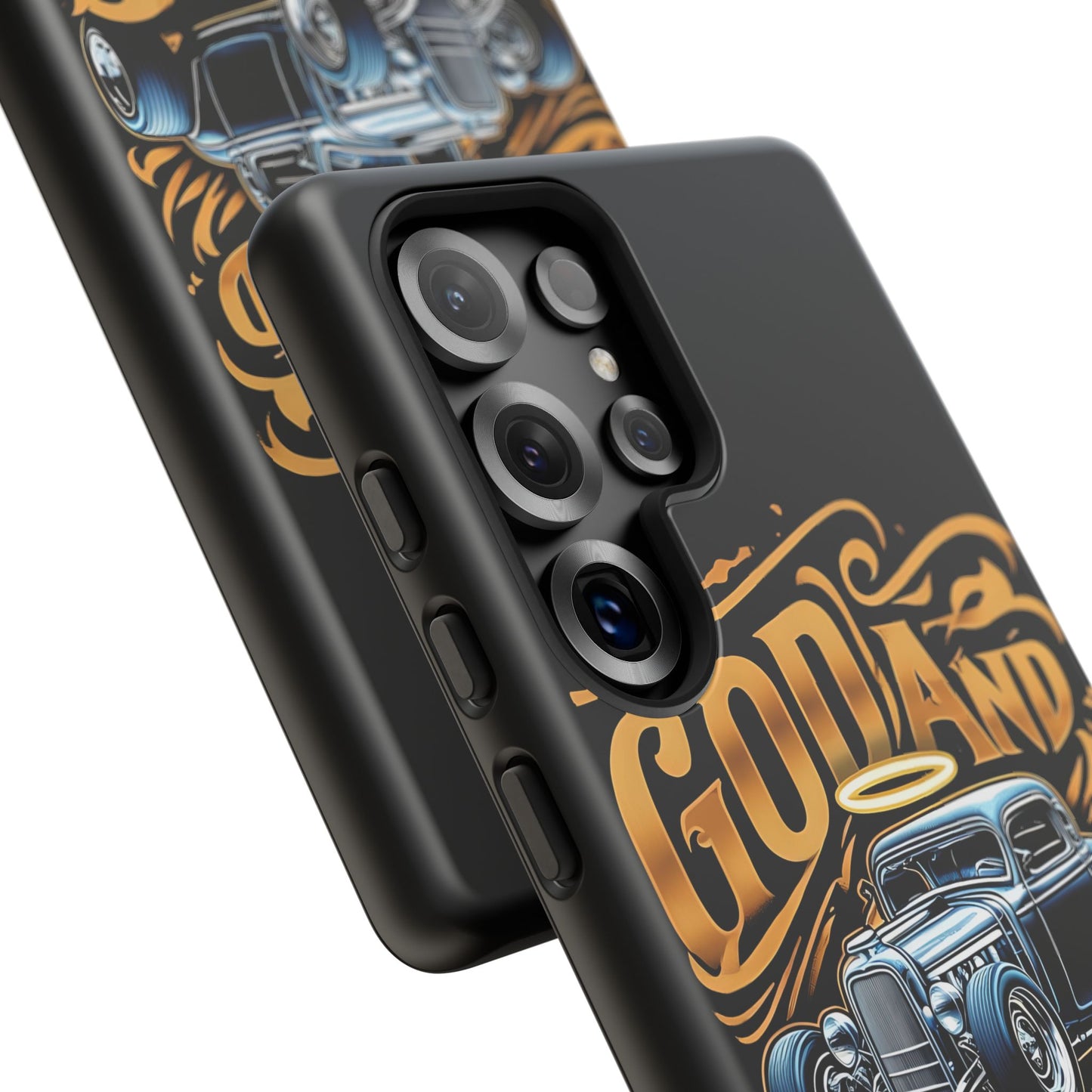 God And Gears Phone Case - Perfect Gift for Car Lovers, Gearheads, or Classic Car Enthusiasts, Birthday, Father's Day, Car Show, Christian Phone Case