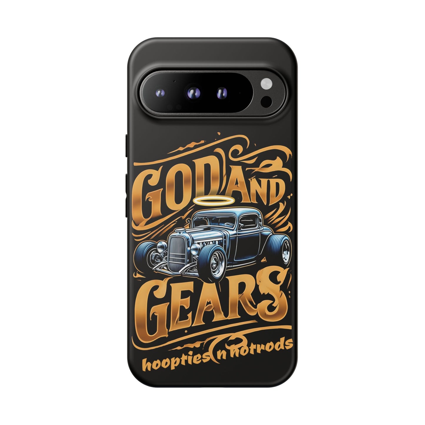 God And Gears Phone Case - Perfect Gift for Car Lovers, Gearheads, or Classic Car Enthusiasts, Birthday, Father's Day, Car Show, Christian Phone Case