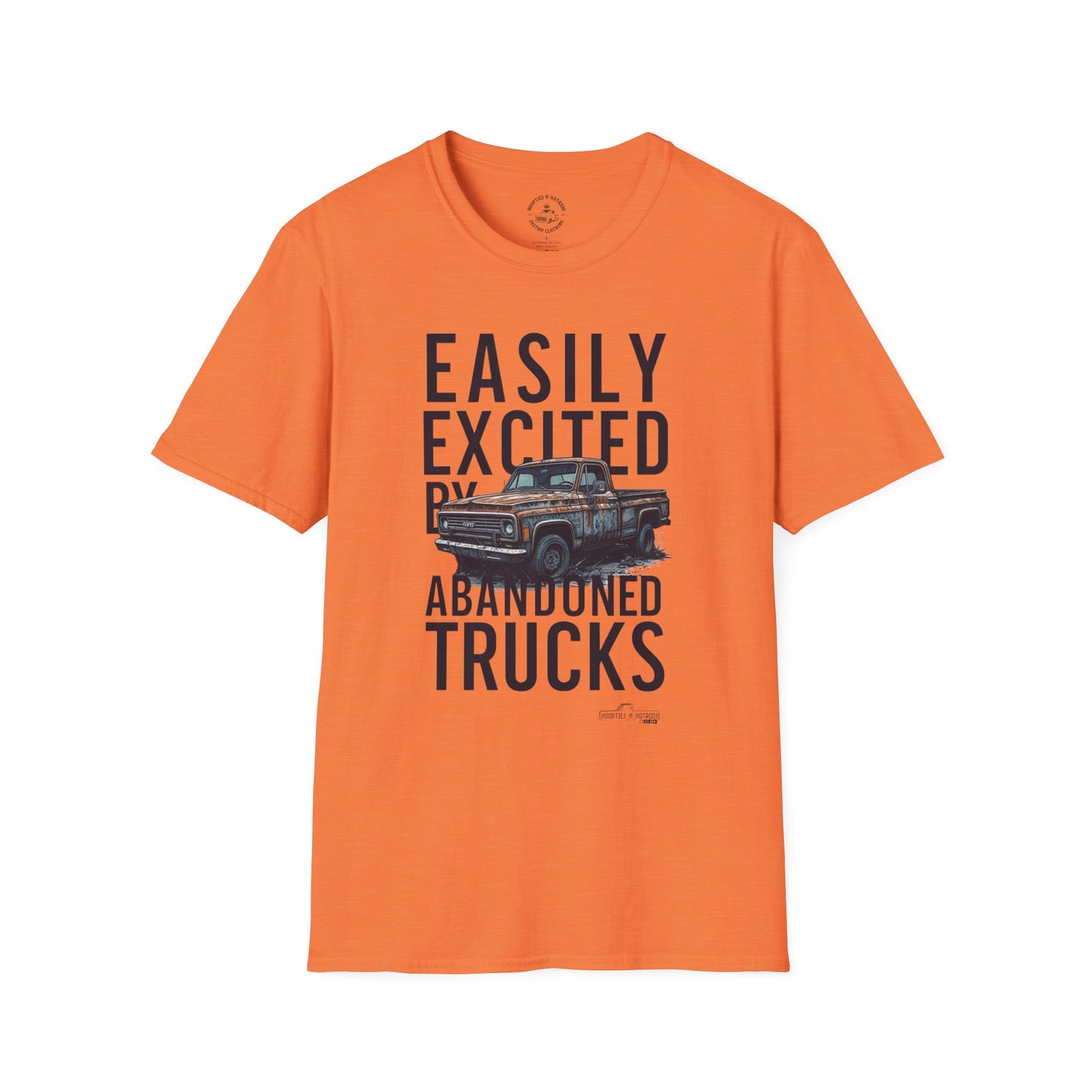 Easily Excited By Abandoned Trucks T-Shirt, Vintage Car Tee, Eco-Friendly Shirt, Perfect for Gearheads, Great Gift for Truck Lovers