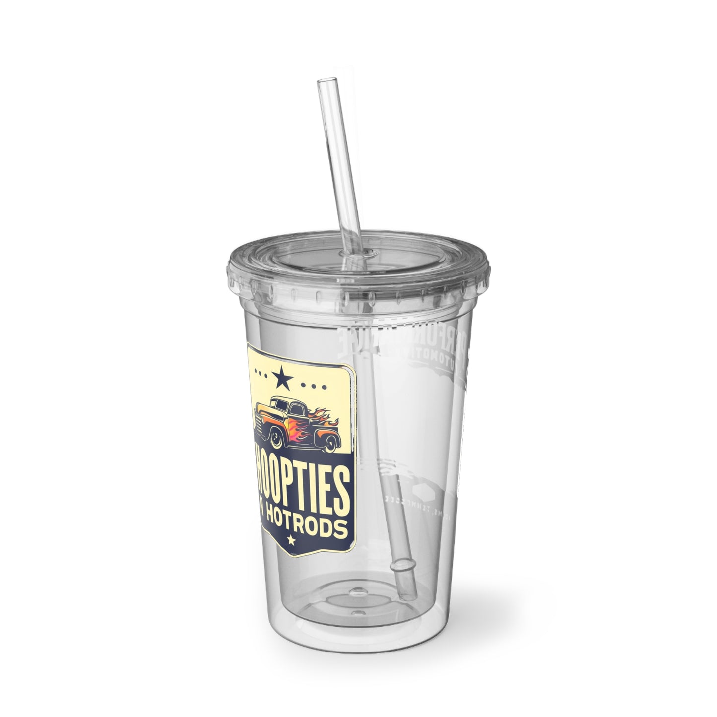 Suave Acrylic Cup, Clear Travel Mug, Reusable Drink Container, Cool Beverage Tumbler, Gift for Car Lovers, Summer Sipper
