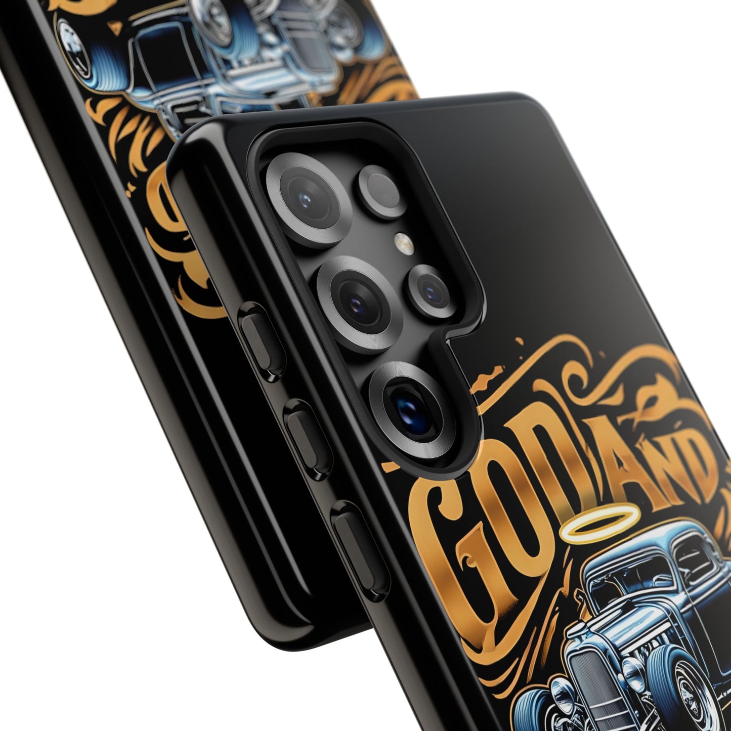 God And Gears Phone Case - Perfect Gift for Car Lovers, Gearheads, or Classic Car Enthusiasts, Birthday, Father's Day, Car Show, Christian Phone Case