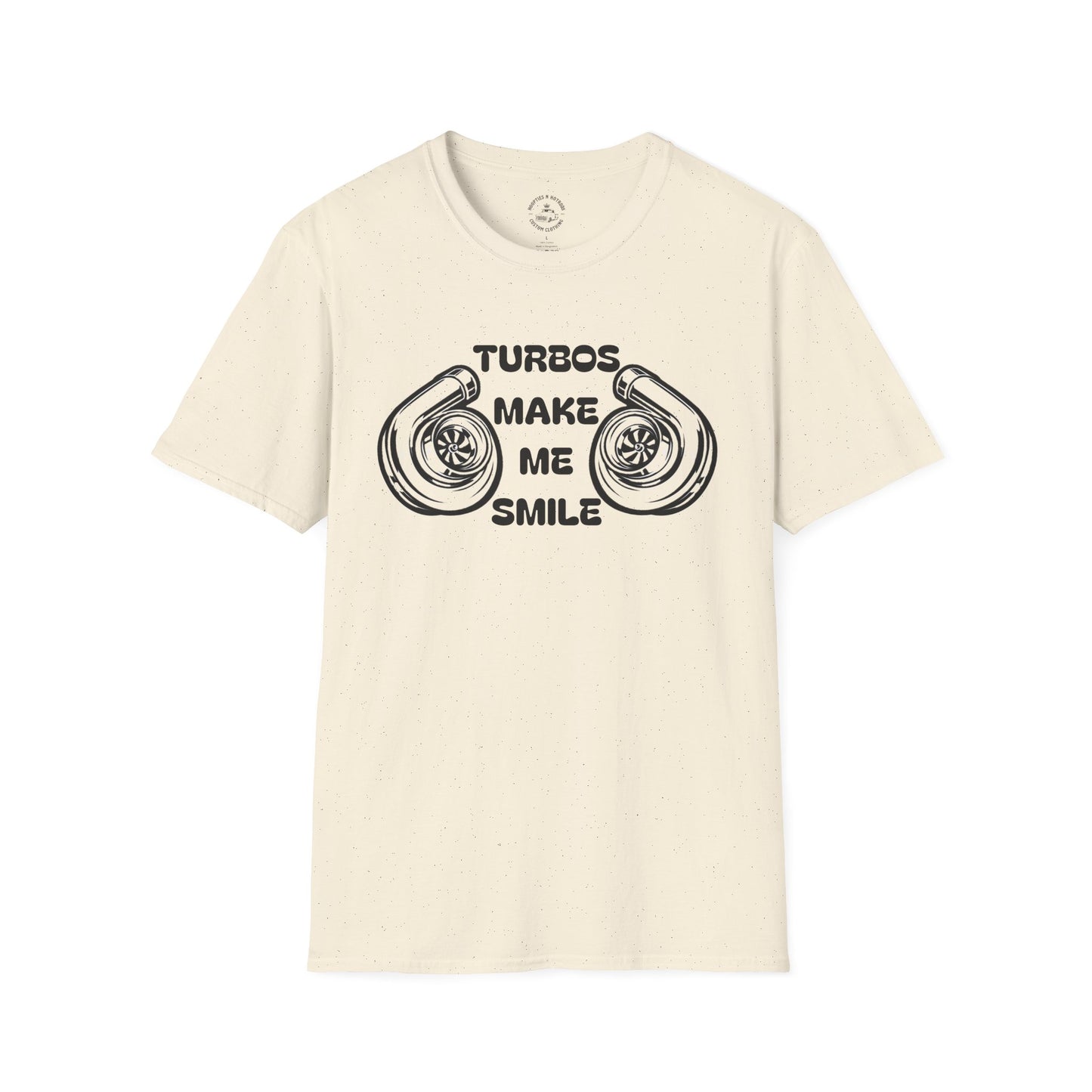 Turbos Make Me Smile T-Shirt - Perfect Gift for Car Lovers, Automotive Fans, Birthdays, Casual Wear, Turbocharged Smile Apparel