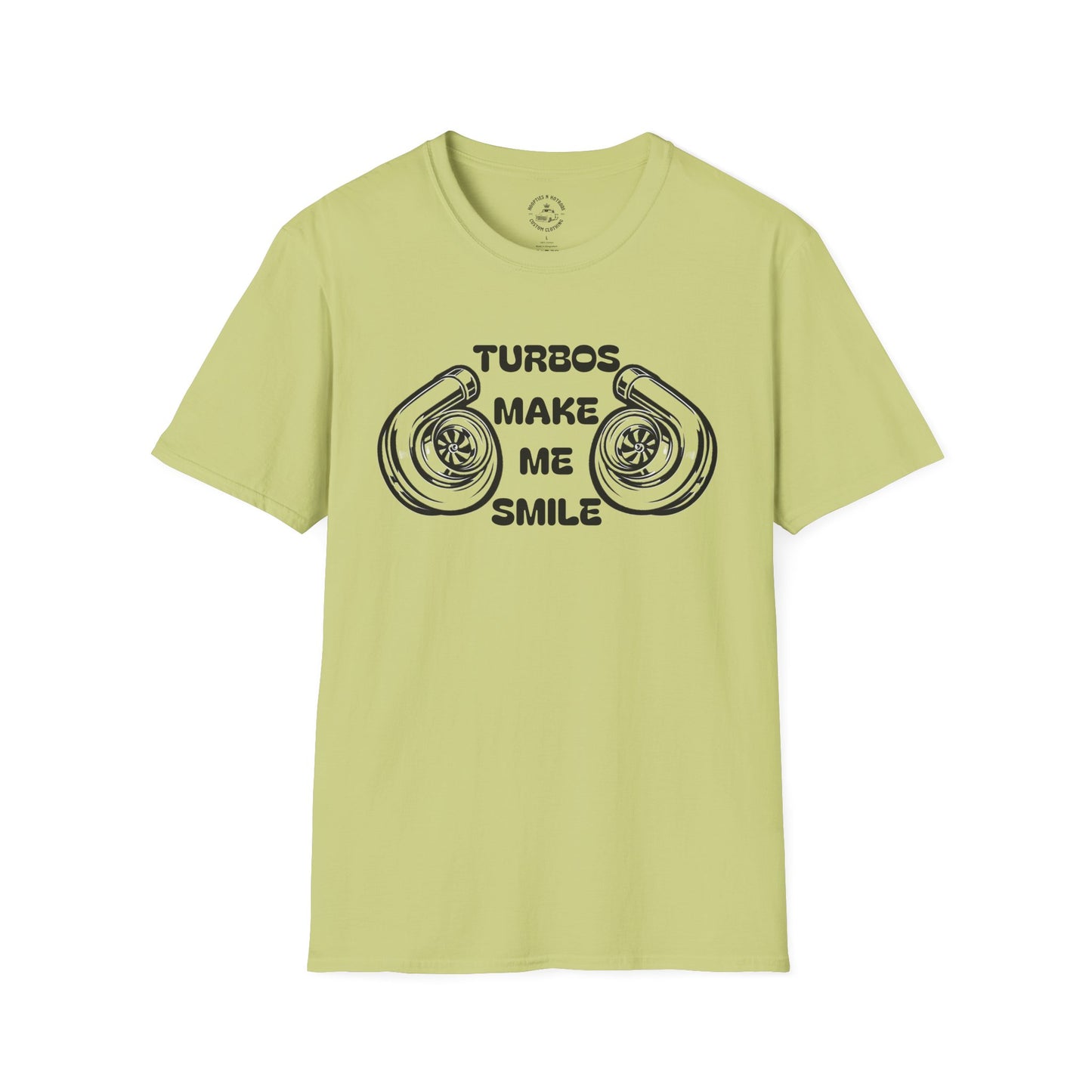 Turbos Make Me Smile T-Shirt - Perfect Gift for Car Lovers, Automotive Fans, Birthdays, Casual Wear, Turbocharged Smile Apparel