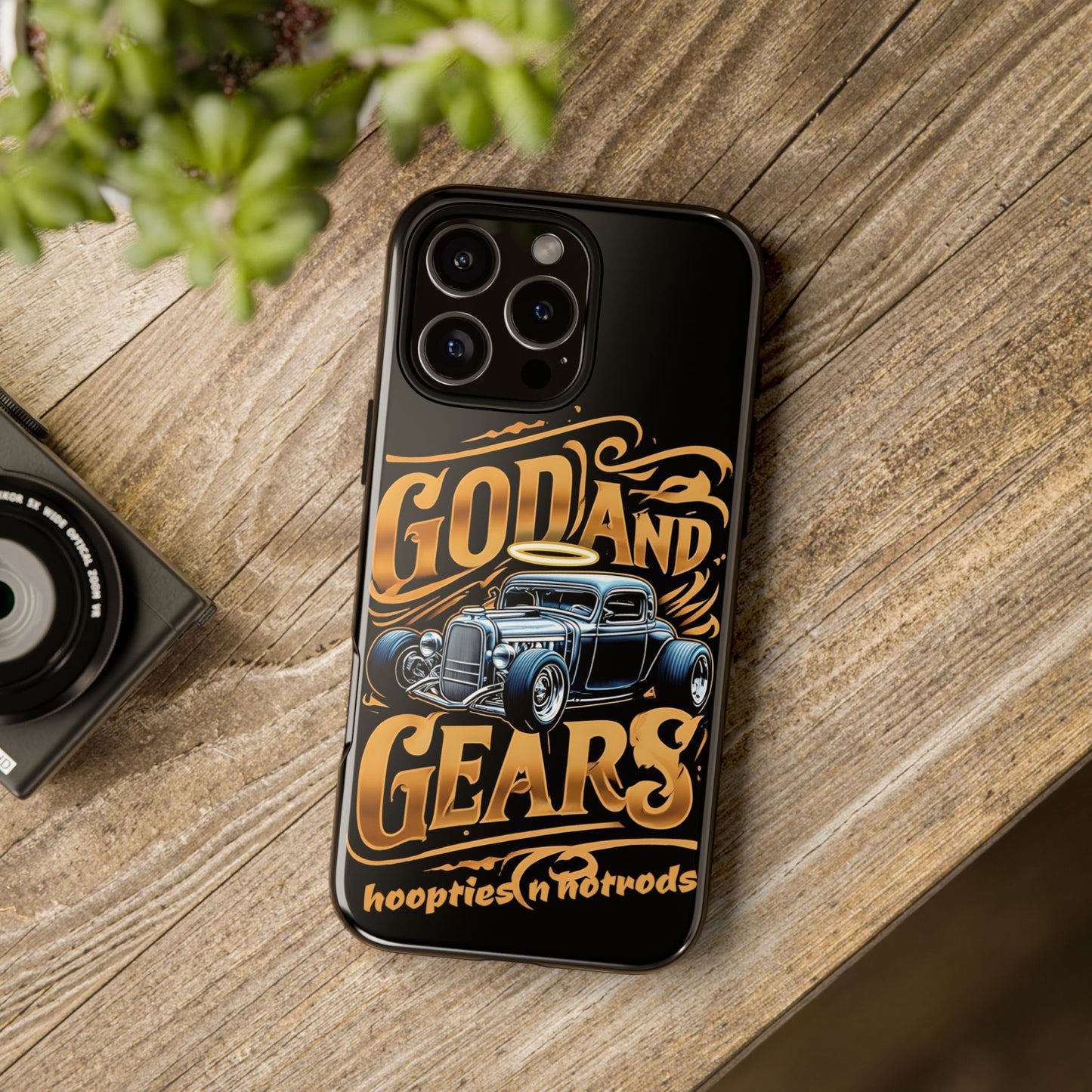 God And Gears Phone Case - Perfect Gift for Car Lovers, Gearheads, or Classic Car Enthusiasts, Birthday, Father's Day, Car Show, Christian Phone Case