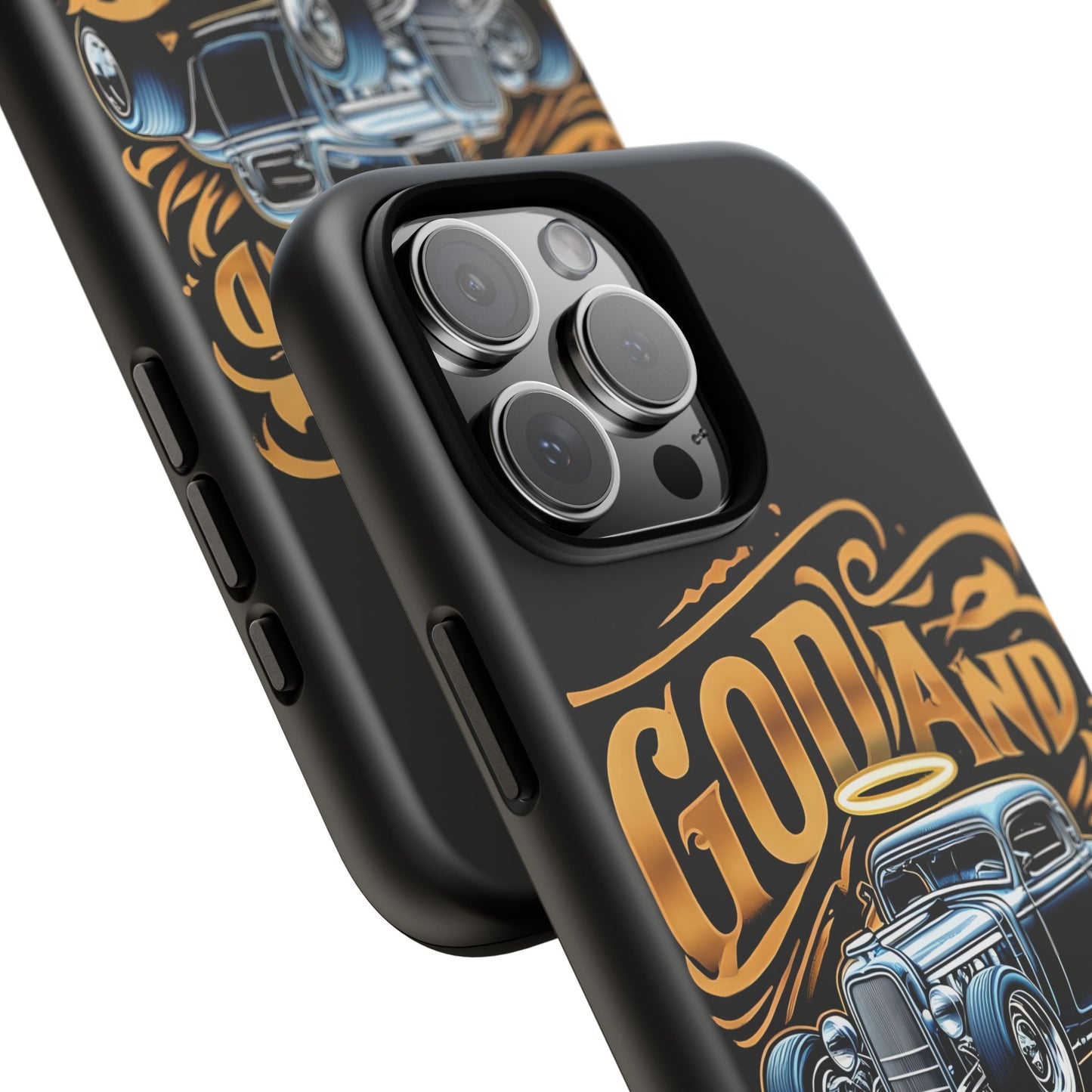 God And Gears Phone Case - Perfect Gift for Car Lovers, Gearheads, or Classic Car Enthusiasts, Birthday, Father's Day, Car Show, Christian Phone Case