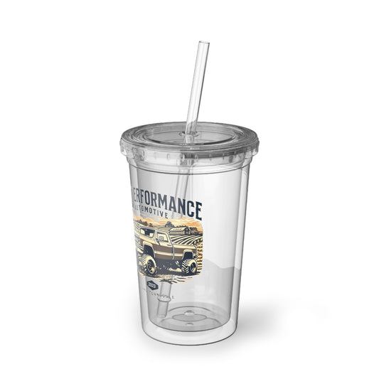 Suave Acrylic Cup, Clear Travel Mug, Reusable Drink Container, Cool Beverage Tumbler, Gift for Car Lovers, Summer Sipper