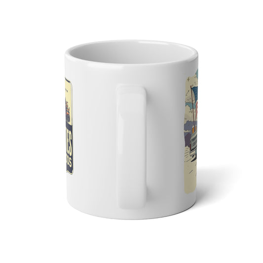 Retro Americana Jumbo Mug, 20oz | Vintage Highway Art Coffee Cup | Road Trip Memories, Gift for Travelers, USA Decor, Summer Vibes